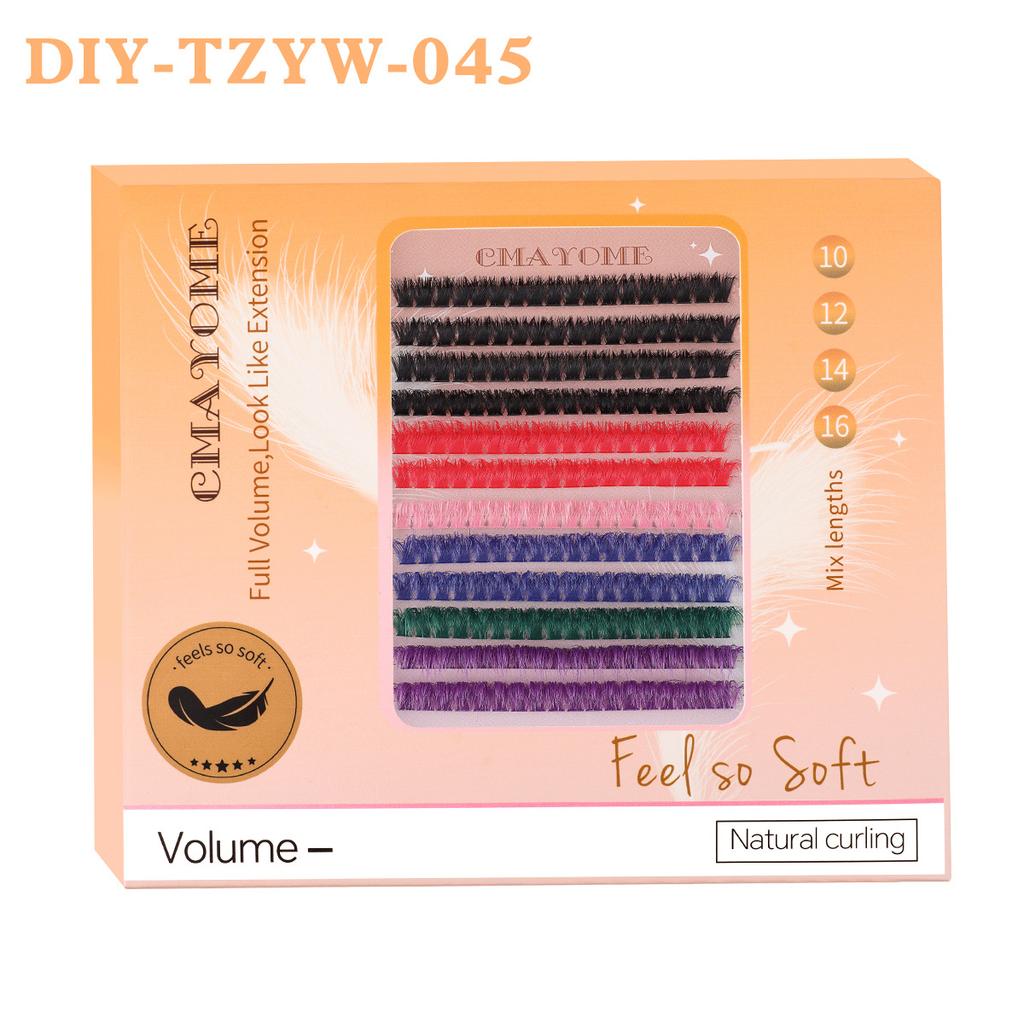 Diy Single Cluster Of Hot Melt False Eyelashes Simulation Natural Thick Self-Grafting Color Eyelashes