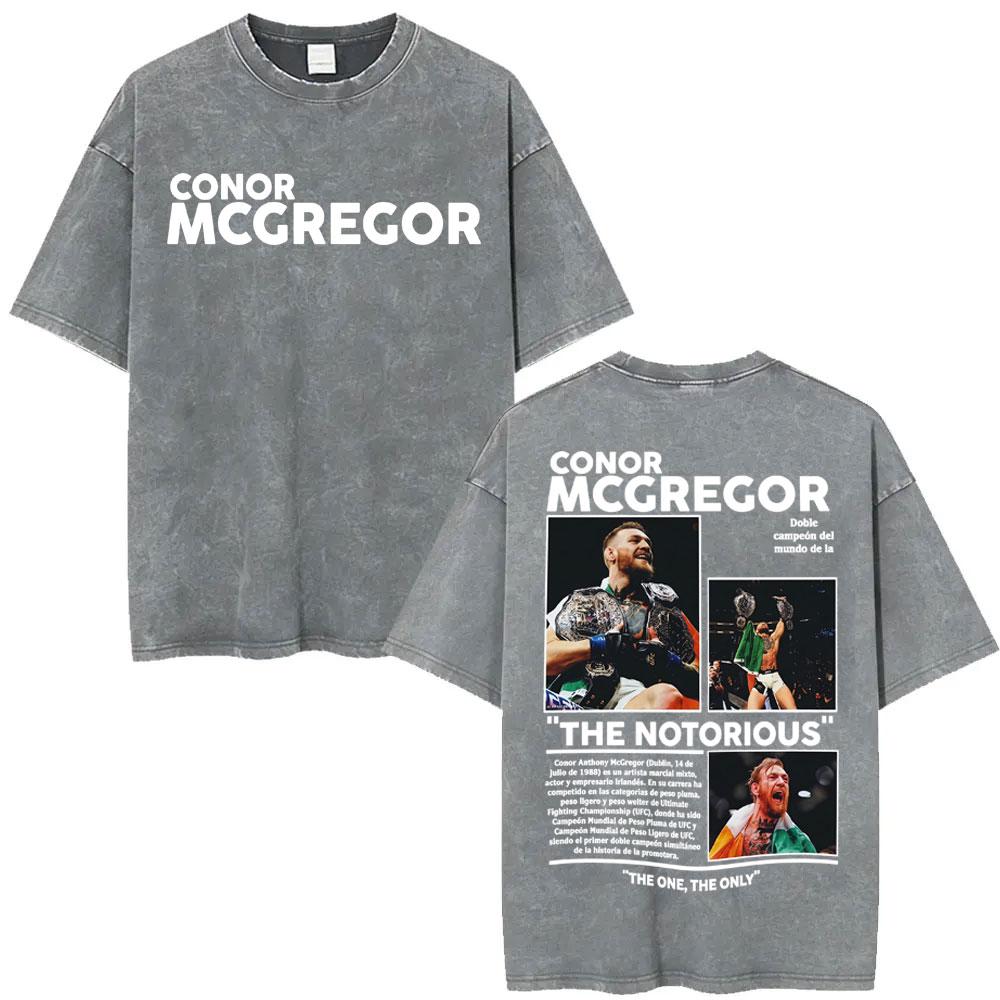Conor Mcgregor The Notorious Magliette Vintage Lavate Uomo Donna Moda Violenza Estetica Magliette Top Estivi Maglietta Oversize