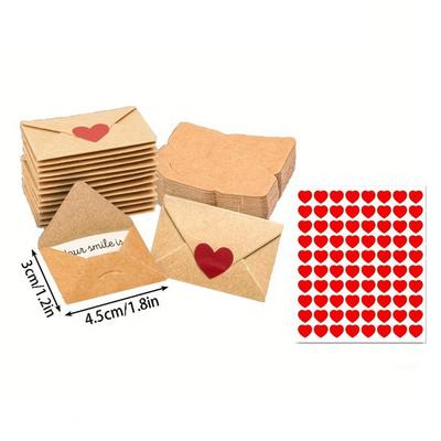 Love Card Mini Envelope Card 30/60pcs Mini Love Notes with Envelopes Diy Heart Sticker Cards Valentine's Day Gifts for Boyfriend