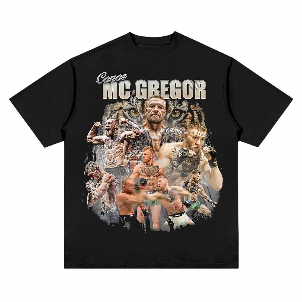 2026 Conor Mcgregor Graphic Tshirt Unisexs Cotton Plush Breathable Gothic Style Oversized Crew Neck Casual Sports Training Tee
