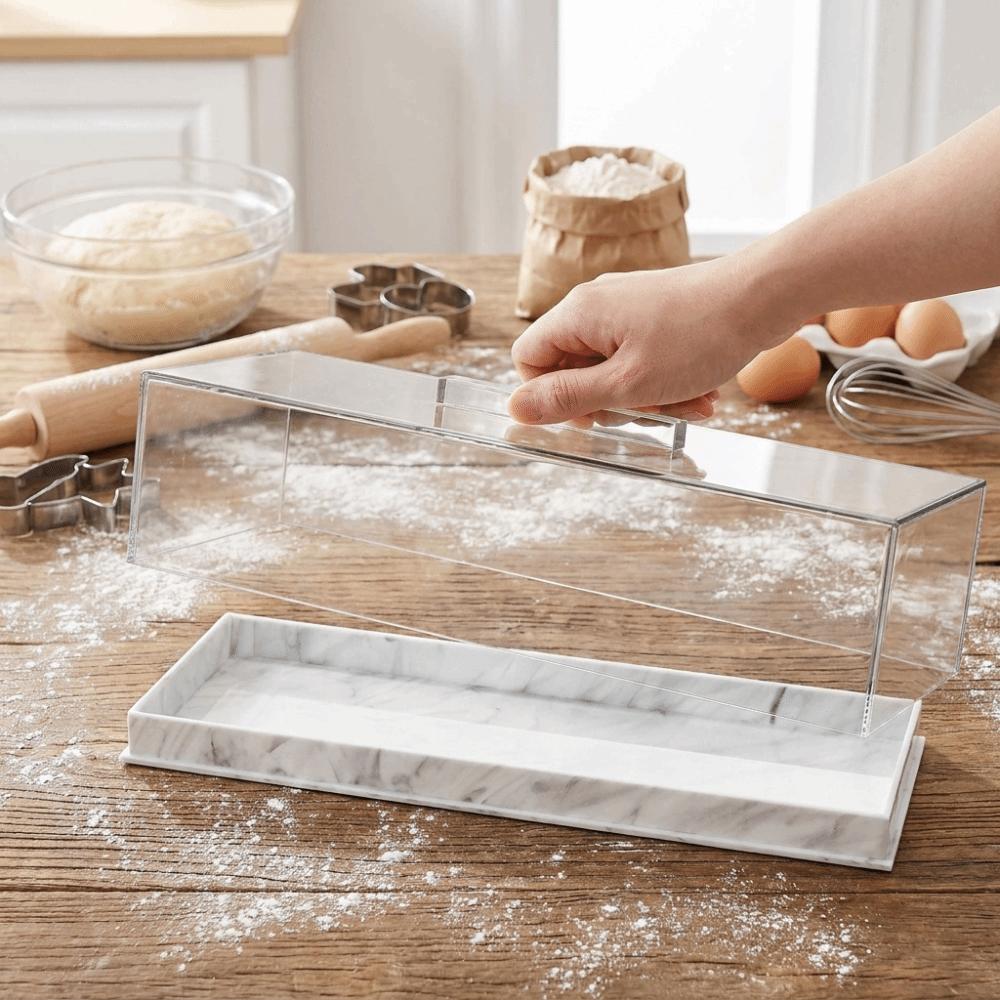 Dust-proof Cake Packaging Box Non-slip Bottom Bread Storage Container Cake Display Tray Hotel