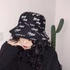 Bucket Hat Printing Literary Personality Versatile Letter Embroidery Double-sided Sunshade Basin Hat