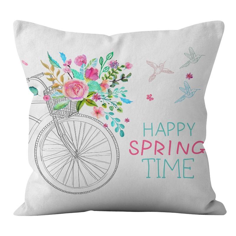 New Digital Printing Spring Theme Pillow Cover Home Sofa Pillow Cushion Cover