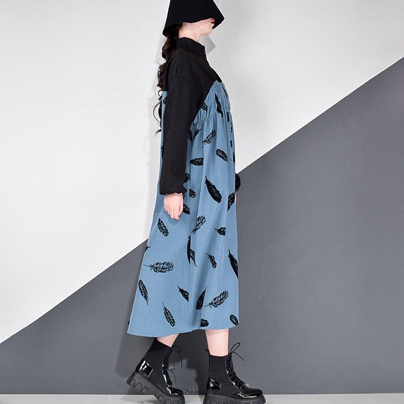 Xitao Drucken Mode Frauen Volle Ärmel Kleid DZL2368