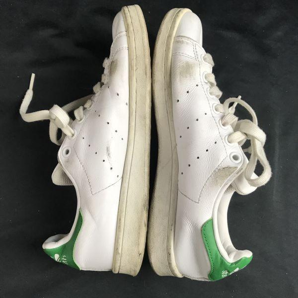 adidas Stan Smith Leather Low-cut Sneakers White × Green Men's US6 / 24.0(USED)