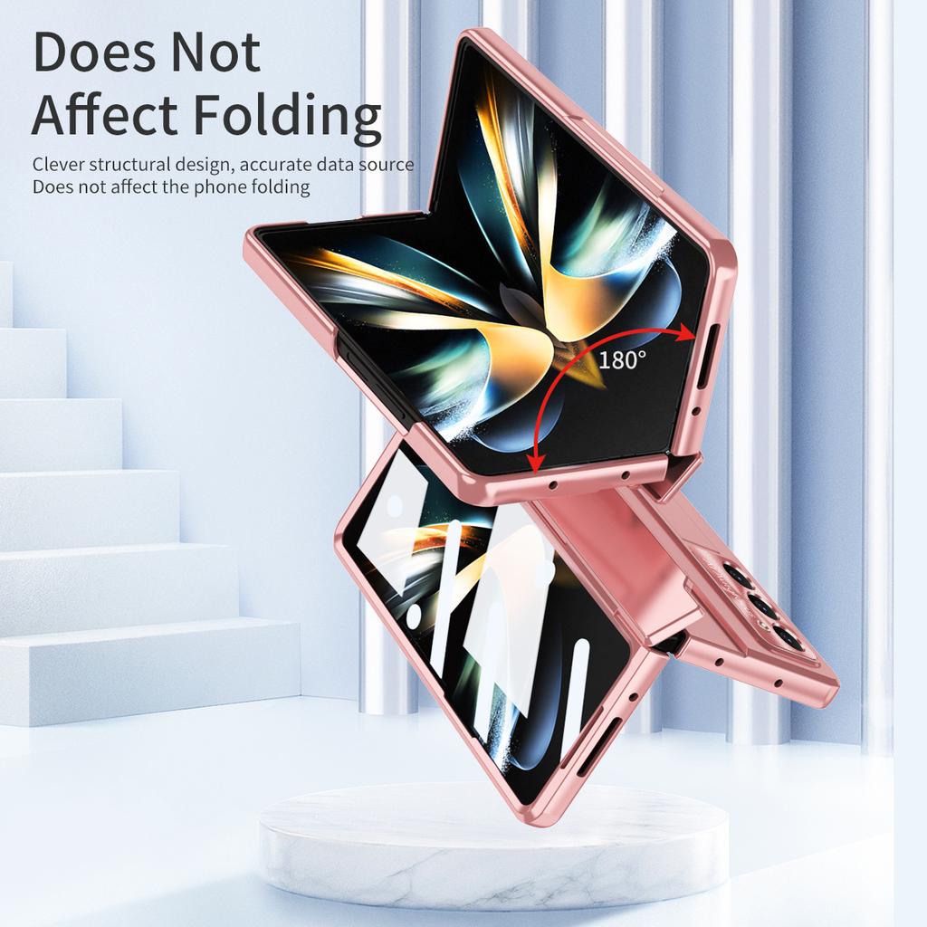 For Samsung Galaxy Z Fold6 5G Case Hinge Protection PC Phone Cover with Kickstand