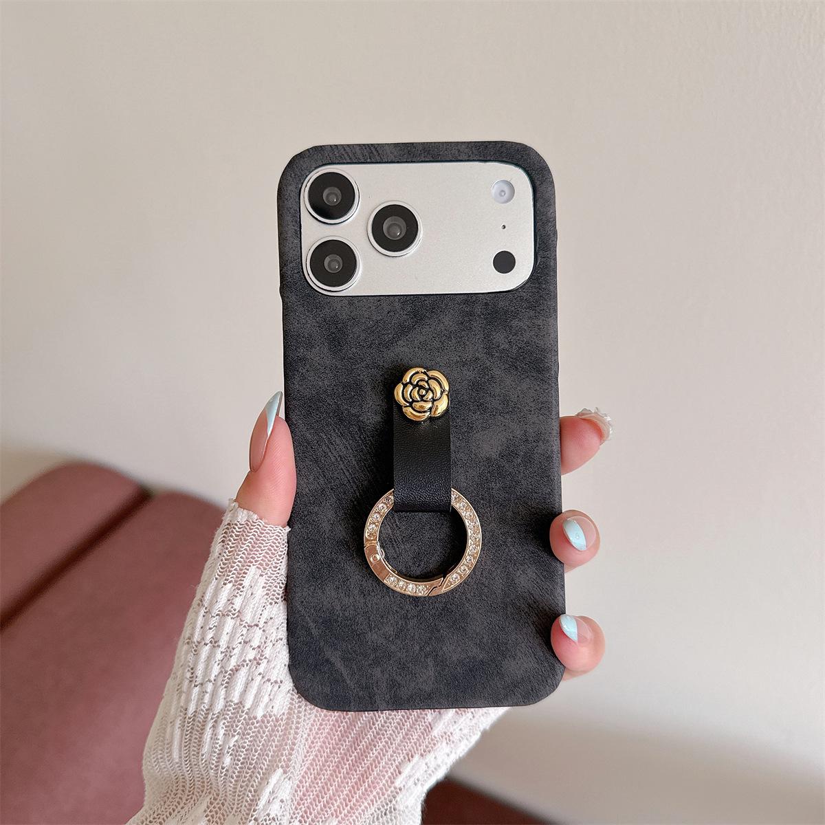 

Retro Grain Finger Ring Holder for iPhone 14/13/12/11 and 17/16/15 PROMAX, Anti-Drop Phone Case Accessory iPhone 14