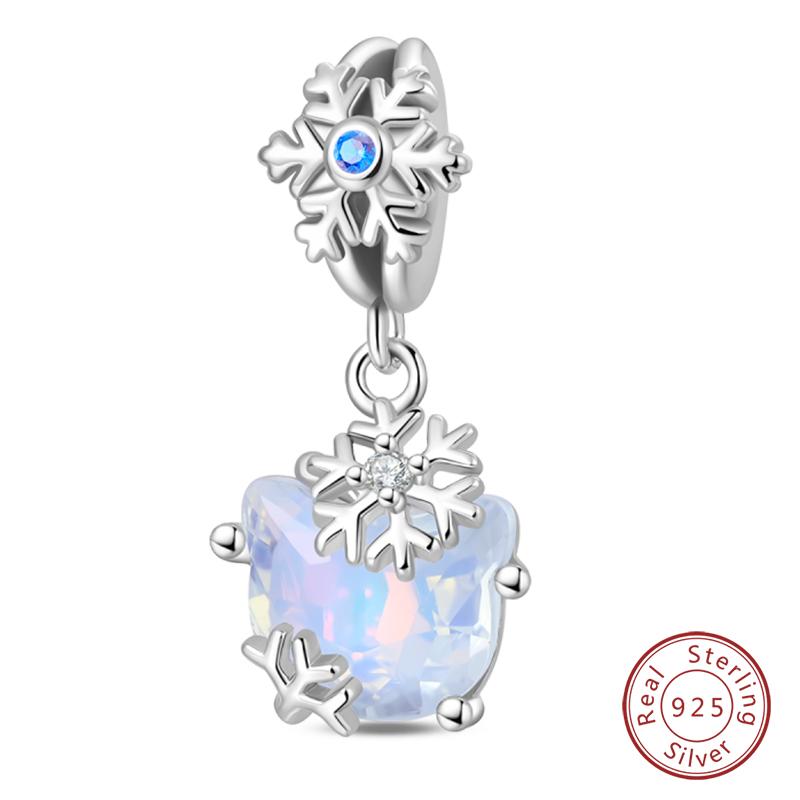 New Winter Charms Bead Copper Snowflake Snowman Penguin Deer Dangle Fit Bangle Bracelet Necklace Diy Jewelry