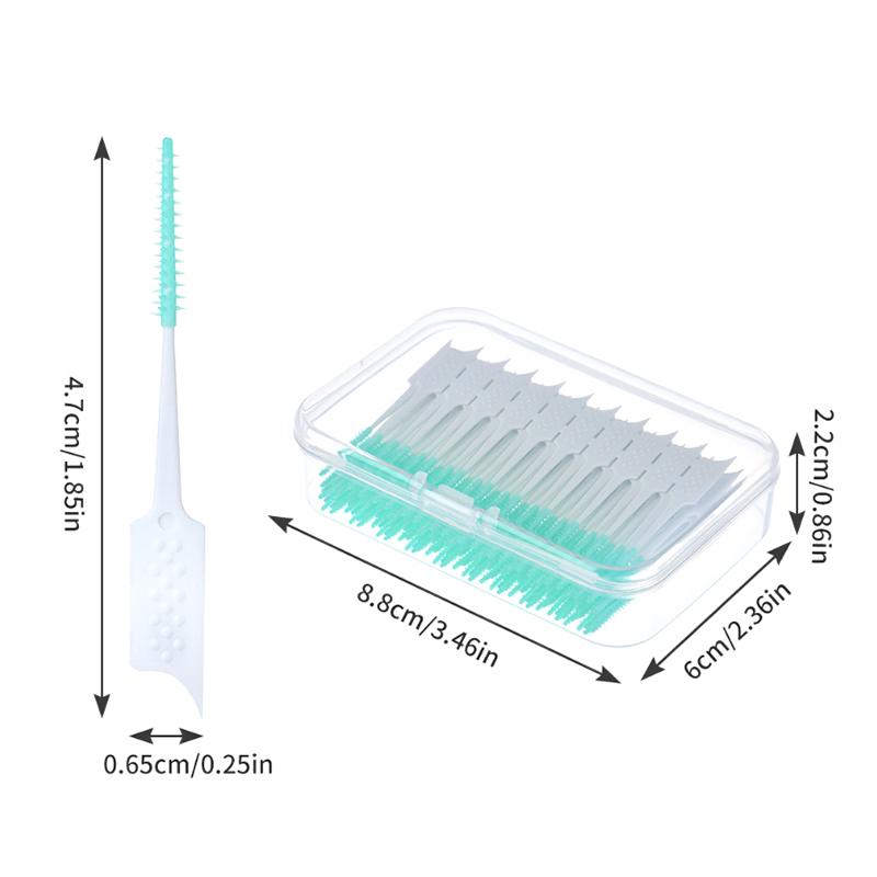 40Pcs Interdental Silicone Brushes Dental Toothpicks Cleaning Brush With Thread Oral Cleaning Tool