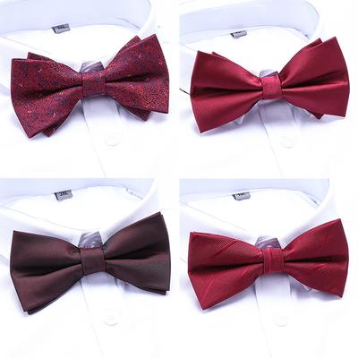 Men'S Double Synchronized Fabric Bow Tie Groom Best Man Banquet Wedding British Korean Edition Tide Bow Women