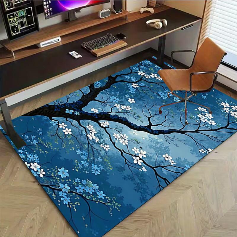 1PC flowering tree Flannel Blanket Carpet Ultra Soft, Thick & Absorbent, Non Slip Machine Washable Mat for Entryway