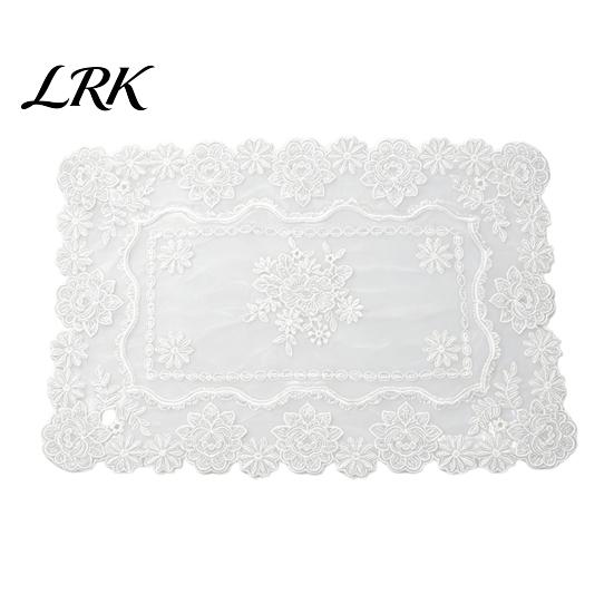 White Lace Doilies for Home Decor Retro Placemat, Floral Doilies, Embroidered Table Mat, Breathable Fabric Tray Cloth Sheer Mesh Doily Tea Cup, Vase,