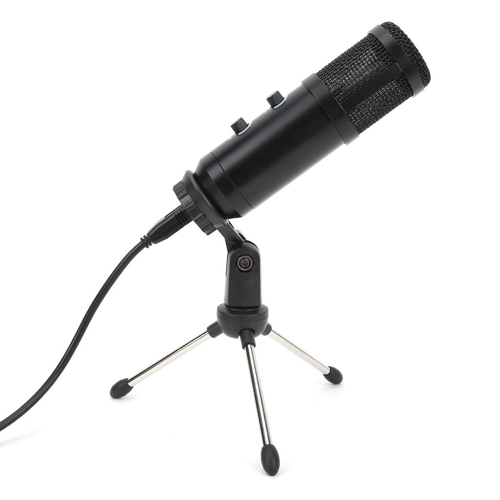 Condenser Microphone USB Double Knob with Adjustable Tripod Set Kit for Broadcast Recording