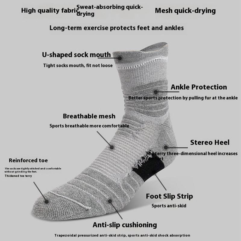 Pro Performance Basketball Socks High Top Cushioned Terry Athletic Socks for Men Women, Extra Large Long Tube Running Socks