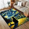 1PC Cat under starry sky Carpet for Living Room Bedroom Sofa Home Decor Rus Non-slip Floor Mat Luxury Gift