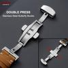 Genuine Calfskin Leather Watchband 14/16/18/20/22/24mm Butterfly Clasp Stitching Straps for Omega Business Watch Band for Seiko