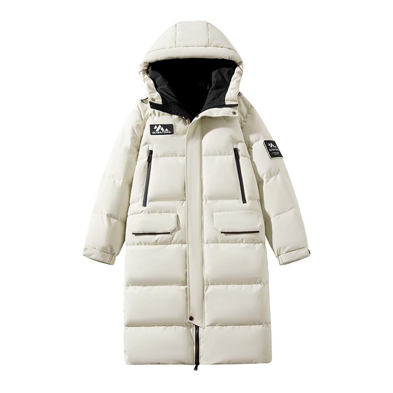 Down Jacket Winter Men's Casual Long Solid Color Versatile Hooded Down Jacket New Trendy Fashion Jacket