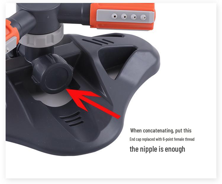 Multi-Function Plastic Three-Arm Garden Sprinkler, Water-Powered Automatic Rotation