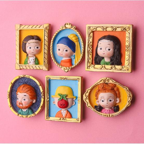 

Мона Лиза Ван Гог кричала Девушка в жемчужных серьгах Забавная всемирно известная картина Смола Магнитный холодильник