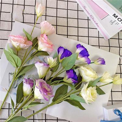 1Pc Roses Eustoma Artificial Silk Flower European Fake Flore for Home Garden Wedding Party Decoration