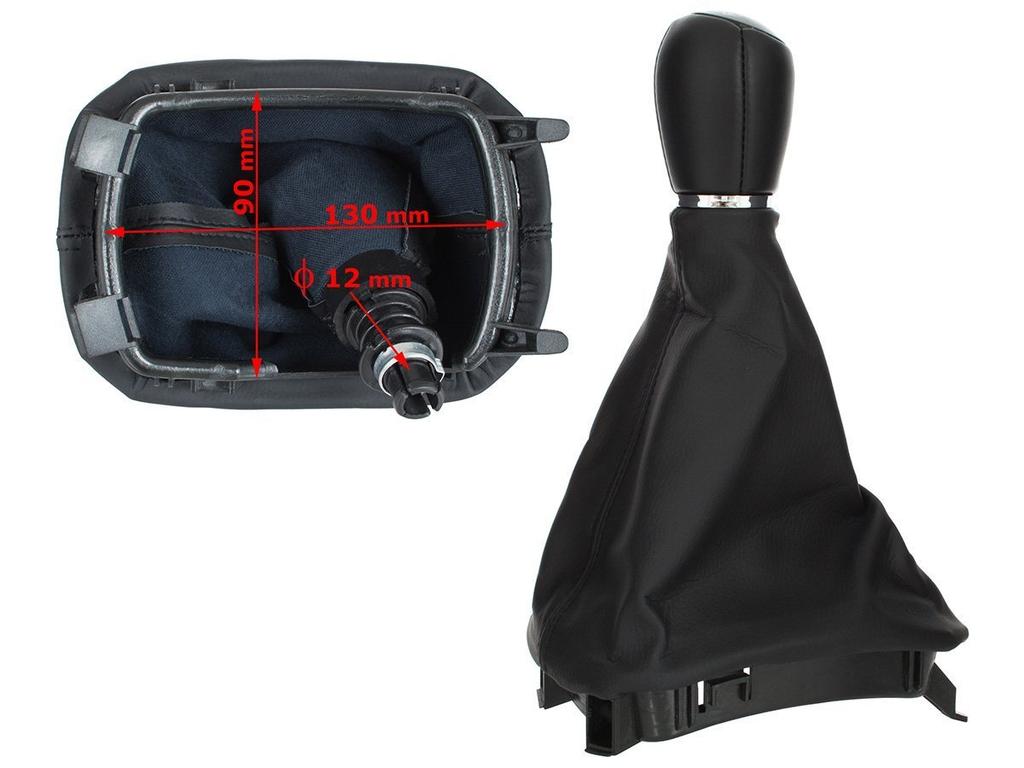 Seat Leon I 99-06 SCHWARZER Schaltknauf + Manschette mit Rahmen 5 Gänge