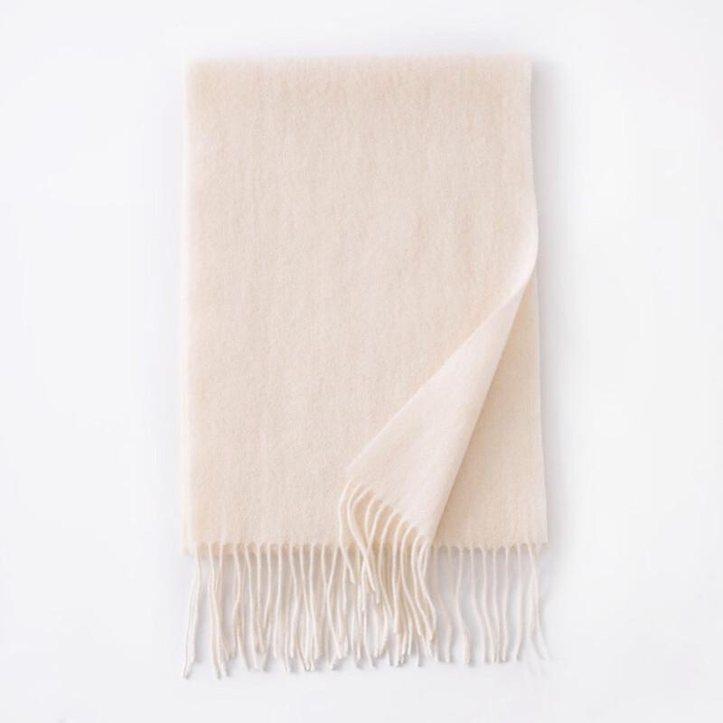 DayApril Women's 100% Wool Solid Color Tassel Scarf