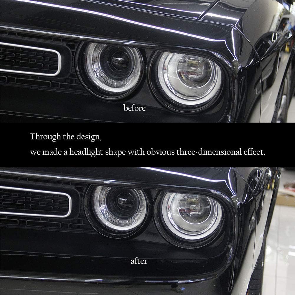 Cache-contour de phare en fibre de carbone pour Dodge Challenger 2015-2023