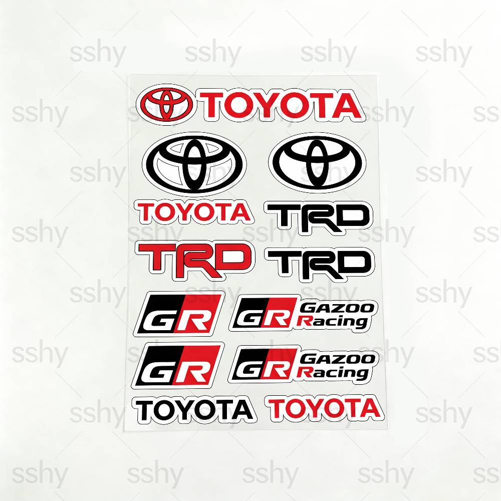 

FOR TOYOTA TRO GR Waterproof Reflective Scratch Cover Sticker Universal Decor Decal For Car Motorcycle Helmet Refrigerator 20x30cm