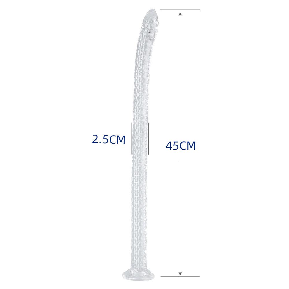 1-Meter Transparent Soft Snake Whip Anal Plug with Pull Beads
