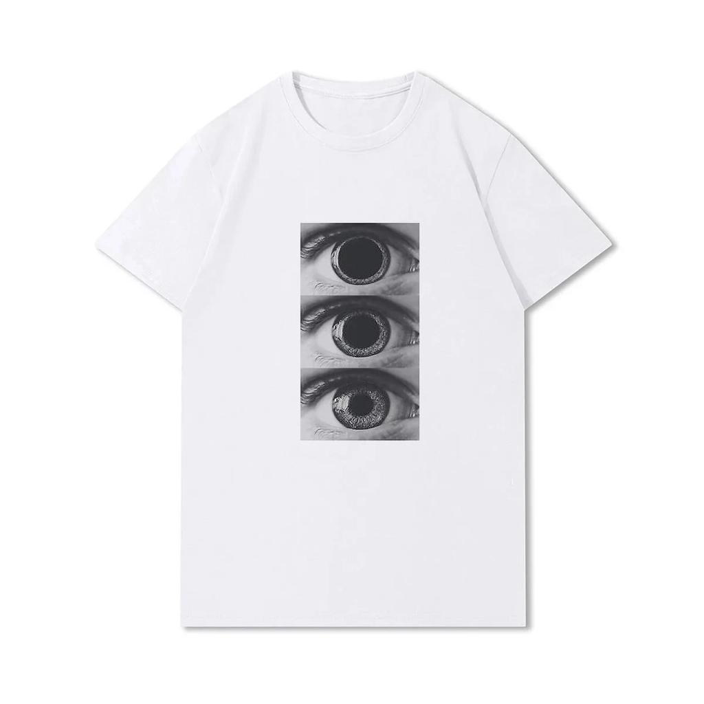 Street Fashion Trend Hip Hop Eye Pattern Printing Summer Luxury Brand Cotton Men's and Women's T-Shirts Short Sleeves Tops Tees