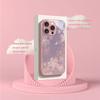 Purple luminous printed pattern glass phone case suitable for iPhone 17 16 15 14 13 12 11 Pro/Max/Plus anti drop and shockproof