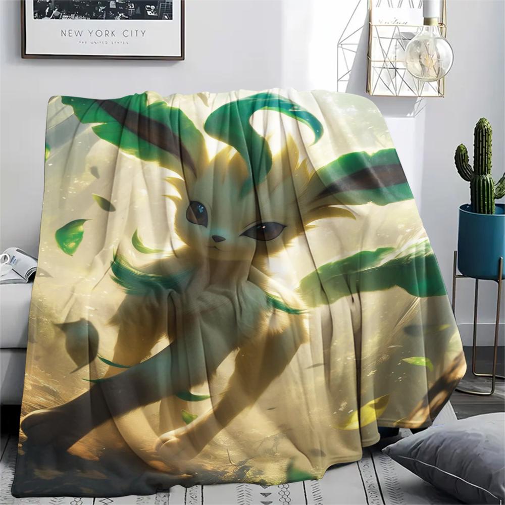Eevee pattern Flannel Blanket, High quality Comfortable for All Seasons, Home Decor, Warmth and Comfort, Perfect for Gifts.
