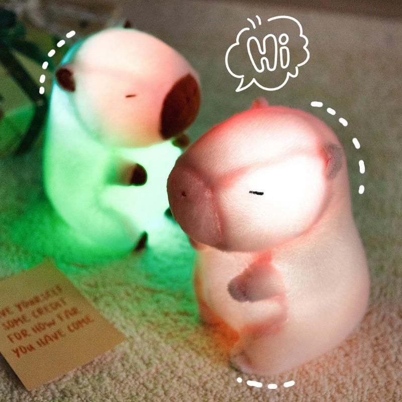 Led Lighted Capybara Plush Pillow With Soft Fabric Kids Gift Idea