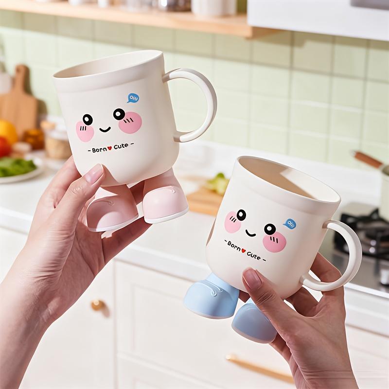 1pc Cute Big-Eyed Mouthwash Cup, Stylish Cartoon Toothbrushing Cup, Dormitory and Home Use Wash Cup to Cure Morning Grumpiness