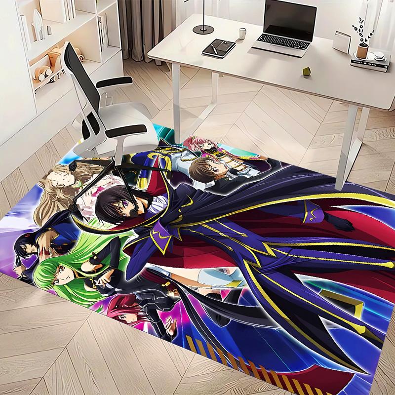 Anime Code Geass Printed Absorbent Washable Carpet,Non-Slip Bathroom Mats,Kitchen Rugs,Living Room Entrance,Camping Picnic Rugs