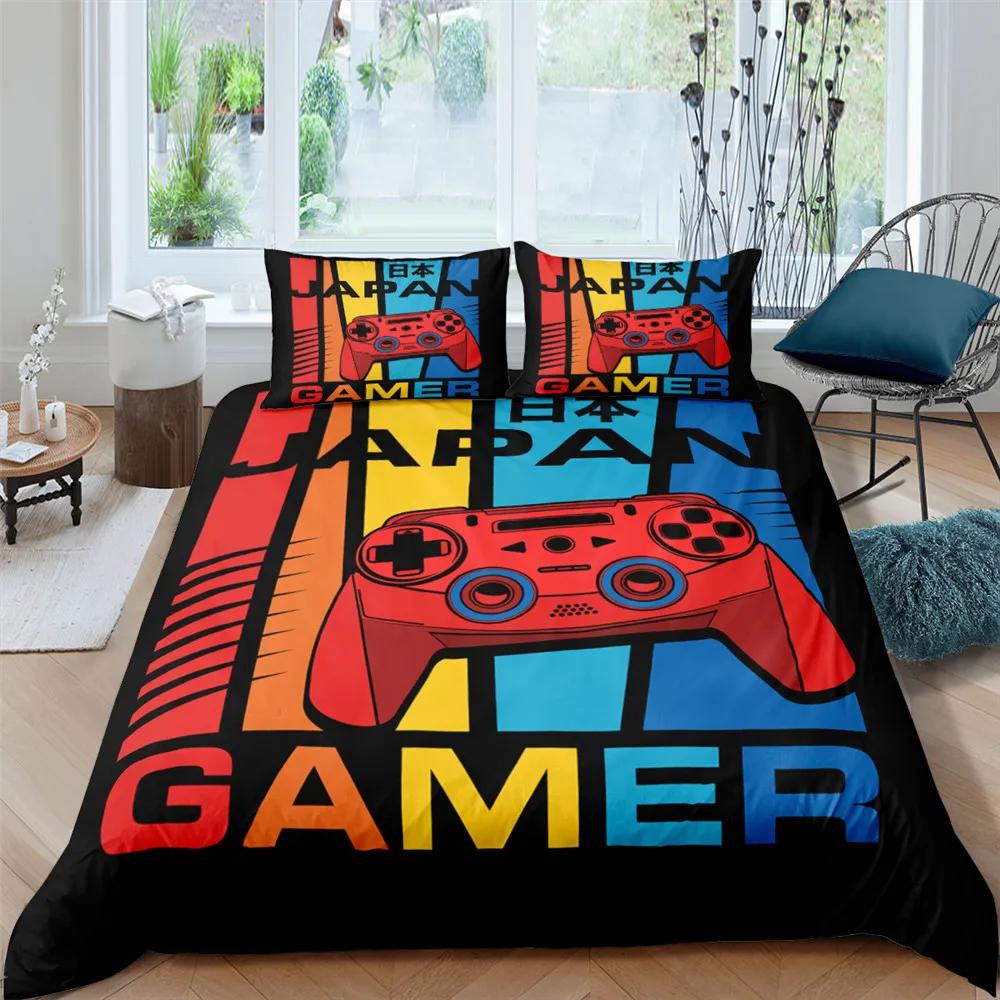 Copripiumino Fashion Gamer 2/3 Pezzi Set Biancheria da Letto Misura King Queen Singolo Bambini Ragazzi Ragazze Gioco Morbido 2/3 pezzi Copripiumino in Poliestere