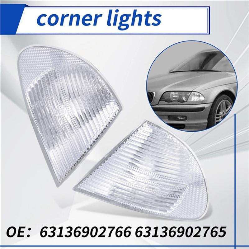 Precise For BMW 3 Series E46 Sedan 1999-2001 Pair Park Signal Corner Marker Lights Lamps 63136902766 63136902765