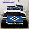 Blue Diamond Emblem Custom Name Pattern Bedding Quilt Set Quilt Cover Pillowcase Home Birthday Gift(1 * Duvet Cover + 2 * Pillowcase, Without Core)