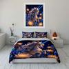 Enchanted Unicorn with Glowing Lotuses Bedding Set for Kids Luxury Gift 3pcs Digital Print Comforter Set Soft Comfortable