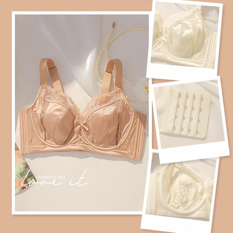 Lingerie Women's Full-cup Thin Bra Adjustable Anti-sagging and Breast Retraction Large-sized Bra Push Up Bra