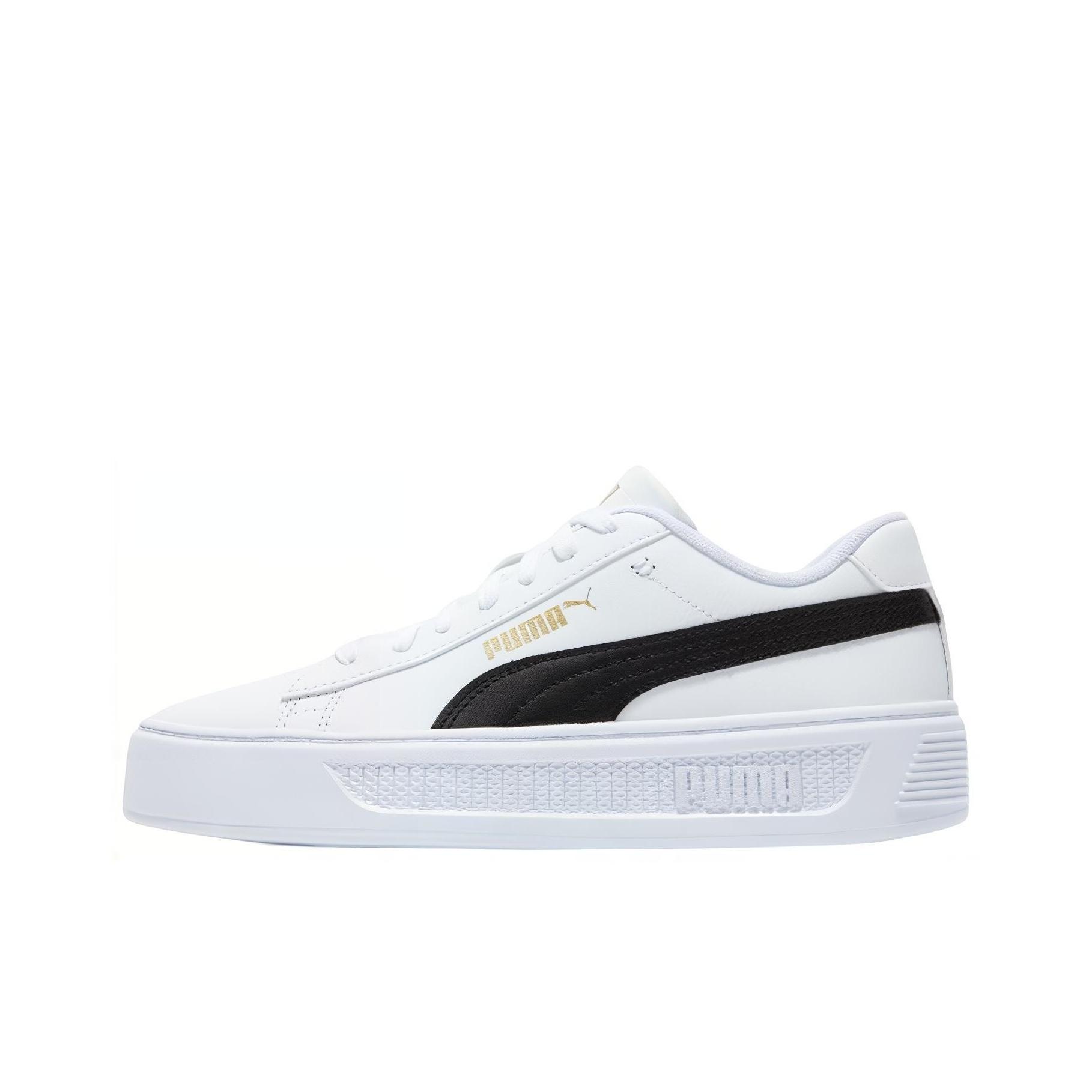 Puma Wmns Smash Platform v3  White Black Gold  35.5
