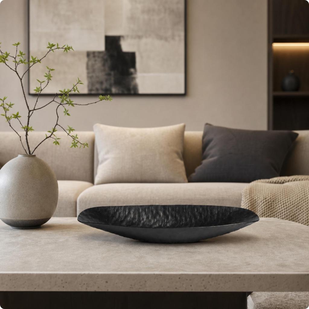 Leaf-Shaped Decorative Tray Versatile Hammered Aluminum Lightweight