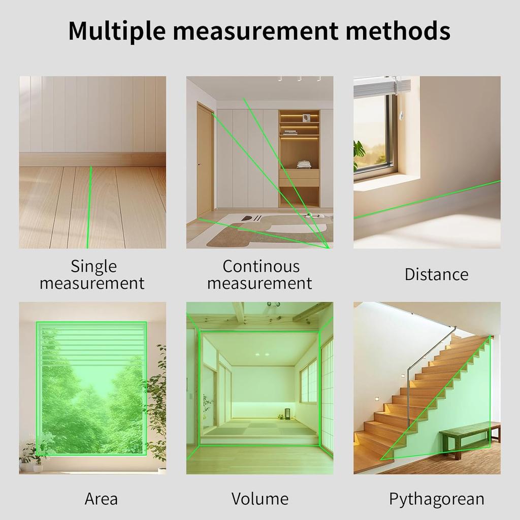 Green Laser Rangefinder Tape Multi-Measuring Digital Handheld Building Laser Distance Meter With Horizontal Bubble