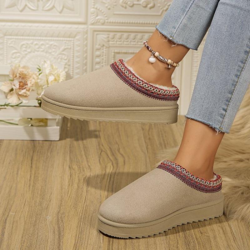 New Fashionable Snow Boots, Women's Shoes, Half-drag Thickened Cotton Shoes