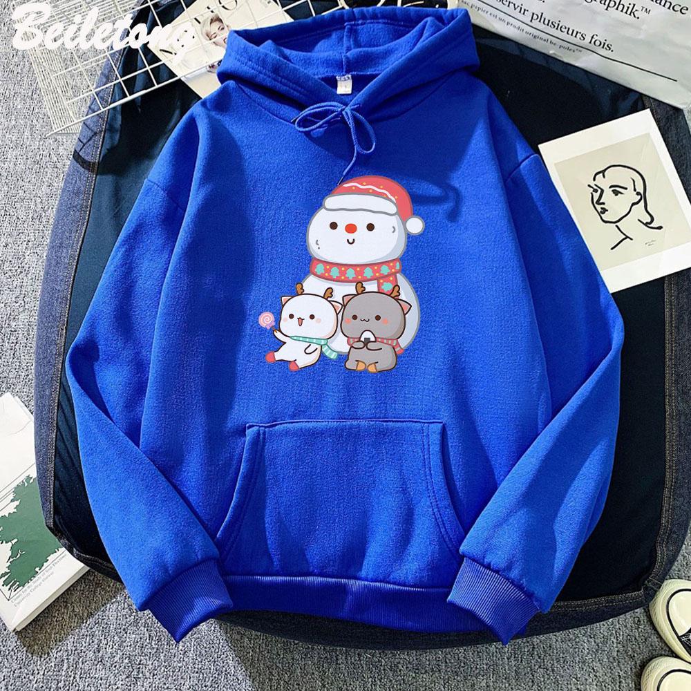 Cute Cat Long Sleeve Hoodie Goma Kawaii Peach Cat Boyfriend Sweatshirt Girlfriend Lovely Kitty Mochi Romantic Hoddies
