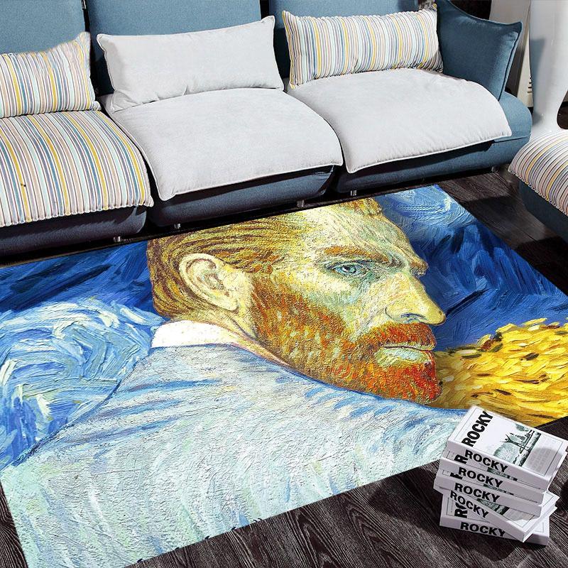 Van Gogh Oil Painting Art Doormat Indoor Outdoor Home Decoration Carpet Non Slip Bedroom Mat Kitchen Balcony Kitchen Floor Rug