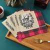 20Pcs/pack Christmas Series Printed Paper Disposable Table Dinner Napkin Tissues Xmas Party Decoration