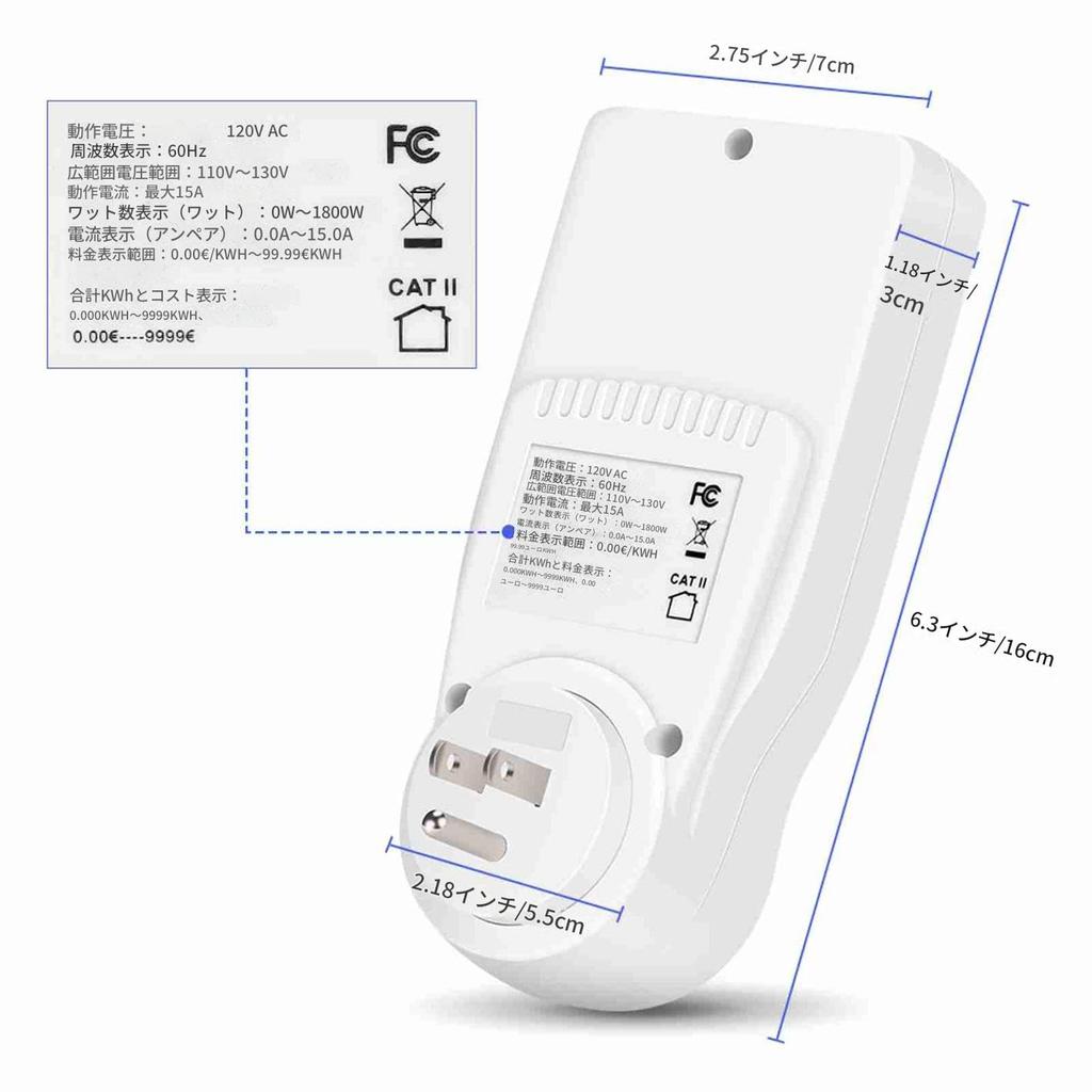 Xuuyuu Watt Checker, Power Display, LCD Power Meter, Electricity Bill Measurement, Overload Warning, Voltage/Frequency/Time Range Display, Watt Monito