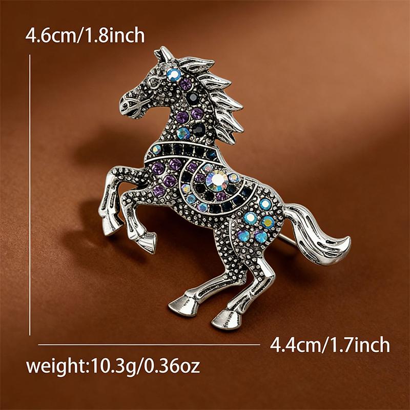 Luxury Strong Horse Brooches For Women Unisex 4-Color Elegant Enamel Animal Year Of The Horse Brooch Pins Gifts