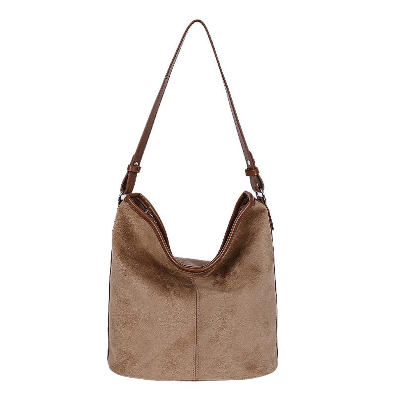 PU Suede Hobo Bag Women's Fashion Shoulder Tote with Soft Texture Casual Everyday Handbag